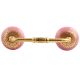 Pink Strewn Flat Ceramic Bridge Handle